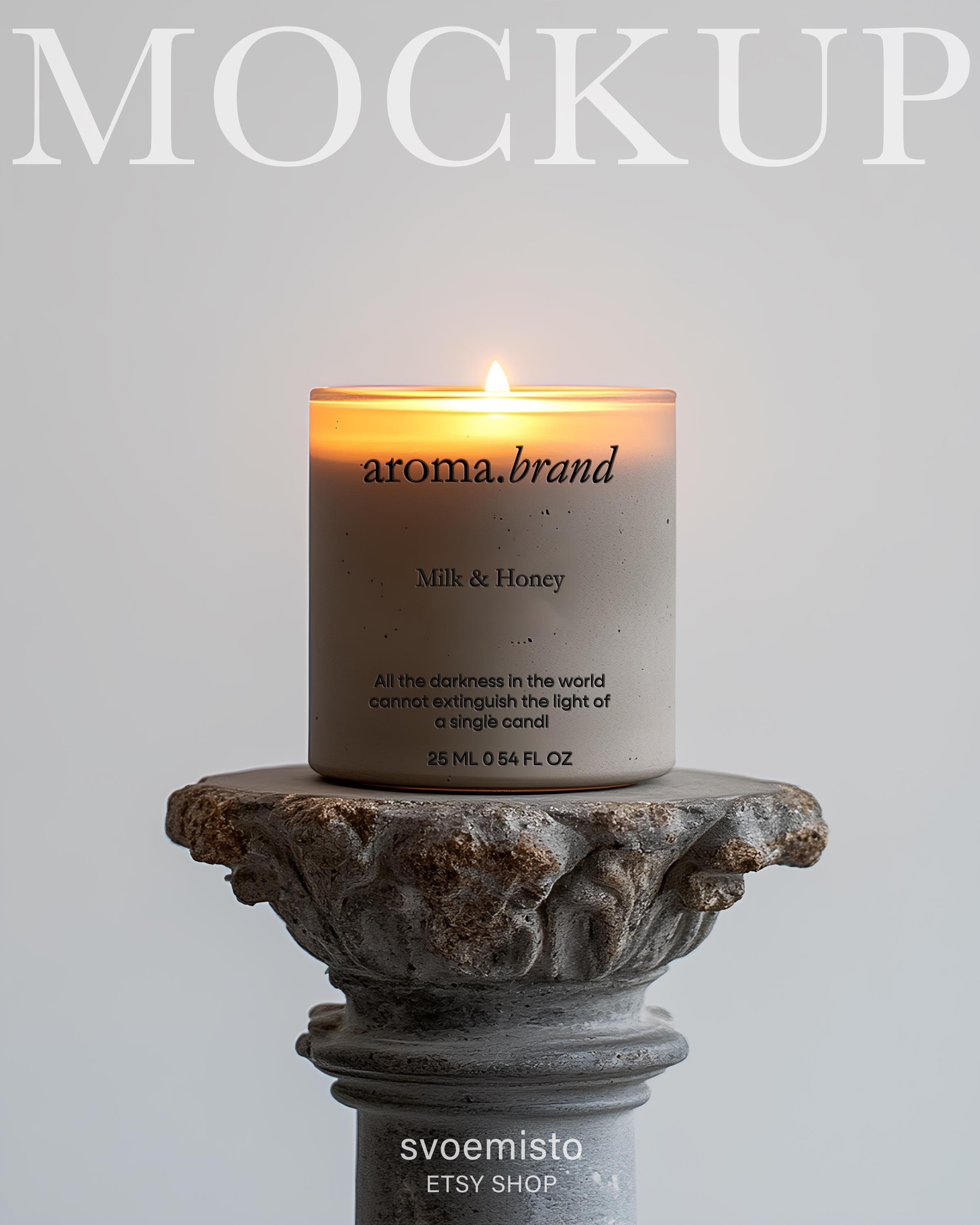 Candle Label Mockup, Minimalistic Candle Jar Mockup, Candle Branding Mockup, Product Packaging Mockup, Aesthetic Candle Mockup AI