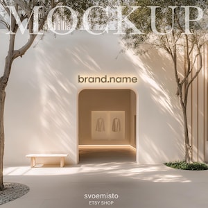 Fashion Storefront Mockup, Facade Mockup, Salon Mockup, Elegant Storefront Facade, Window Signage Display, Beauty Salon Design PSD Template