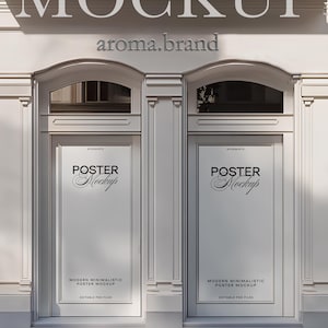 Storefront Mockup, Facade Mockup,  Shop Mockup, Elegant Storefront Facade, Window Signage Display, Beauty Salon Design, Sign, PSD Template