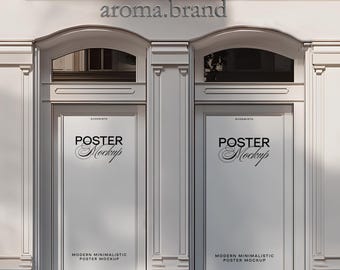 Storefront Mockup, Facade Mockup,  Shop Mockup, Elegant Storefront Facade, Window Signage Display, Beauty Salon Design, Sign, PSD Template