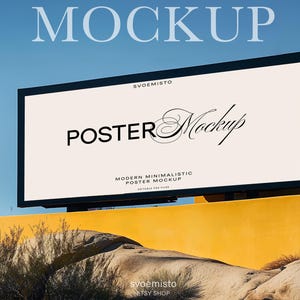 Billboard Ad Poster Mockup – PSD Template for Billboard Display, Poster Showcase, Advertising Mockup, Lifestyle Design Mockup
