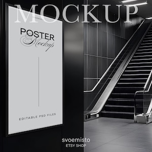 Billboard Ads Poster Mockup - PSD Vorlage für Billboard Display, Poster Showcase, Werbung Mockup, Lifestyle Design Mockup