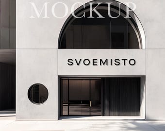 Storefront Aesthetic Mockup, Display mockup, Facade mockup, Logo Mockup, Minimalist signage mockup, Shop Front Sign Mockup,  PSD Template