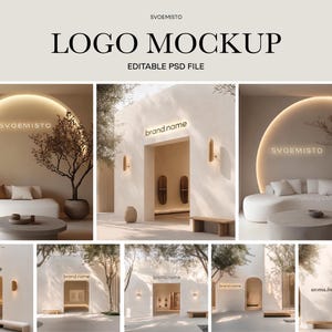 35 Logo Mockup PSD Bundle Set, Fassaden Mockup Bundle, 35 PSD Mockup, Storefront Bundle Mockup, Storefront Signage Professionelles Mockup, KI