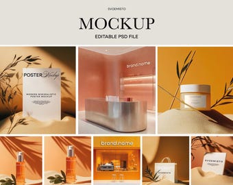 50+ Cosmetic, Stationery and Signage Mockup PSD Bundle Set, Mockup Bundle, 50+ PSD Mockup, Mega Bundle Mockup, Bundle Professional Mockup,AI