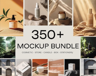 350+ Cosmetic, Candle, Box, Stationery, Store Mockup PSD Bundle Set, Mockup Bundle,  PSD Mockup, Mega Bundle, Bundle Professional Mockup,