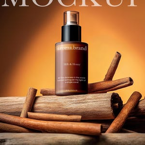 Skincare Serum Bottle Mockup, Elegant Mockup, Packaging Mockup, Floral PSD Mockup AI, skincare mockup, product mockup, cosmetic mockup