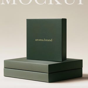 Groene papieren doos verpakkingsmodellen, verzenddoosmodel, kartonnen doosmodel, vierkante doosmodel, doosmodel, model AI