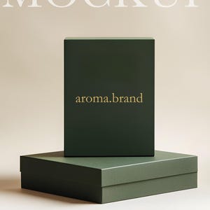 Mailing Blaue Box Verpackung Mockups, Versandbox Mockup, Karton Mockup, Quadratische Box Mockup, Box Mockup, Mockup AI