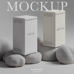 Mockup verpakking cosmetische doos, Mockup verzenddoos, Mockup kartonnen doos, Mockup Crème Vierkante Doos, Mockup Doos, Mockup AI