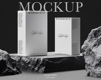 Maquetas de cajas de papel para correo, maquetas de cajas de envío, maquetas de cajas de cartón, maquetas de cajas cuadradas para cosméticos, maquetas de cajas, maquetas de IA