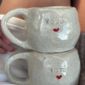 Personalised Ceramic Mug, Custom Name or Message, Handmade Pottery Coffee Cup
