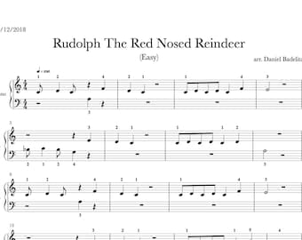 Rudolph The Red Nosed Reindeer Piano Printable