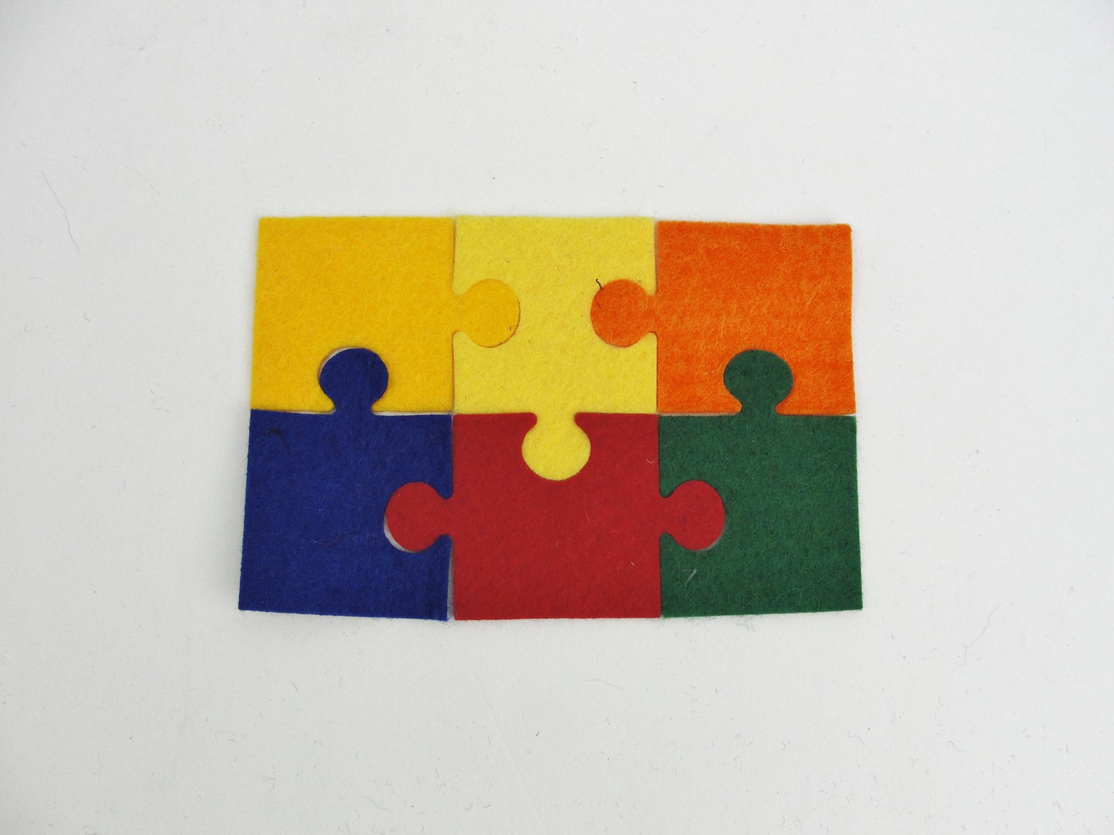 Felt Jigsaw Puzzle Piece Cutouts Set of 6 Pieces Etsy