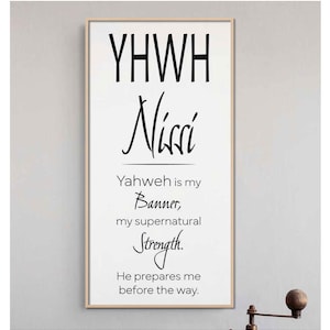 YHWH Nissi Scripture Wall Art: Prayer of Courage, Framed Christian Decor