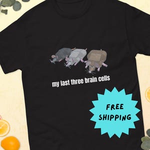 My Last Three Brain Cells Rat T-Shirt: Finny Meme Shirt