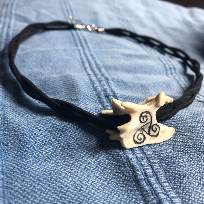 Carved Triskelion Vertebrae Necklace