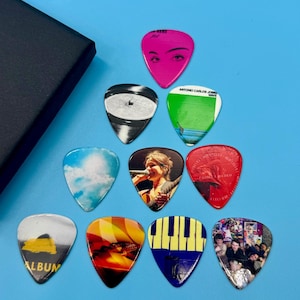 1 x gepersonaliseerde foto plectrum plectrums voor gitaar - ELKE FOTO - optionele geschenkdoos