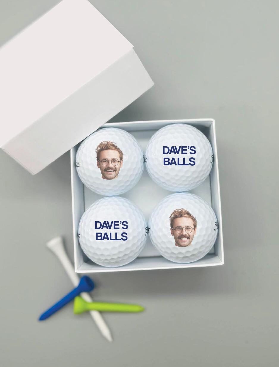 Personalised Photo Golf Balls x 4 - With Gift Box - Birthday Christmas Anniversary