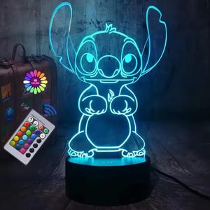 3Dイリュージョンステッチナイトライト、リモコンとスマートタッチルームデコレーションランプ付き、誕生日、バレンタインデー、クリスマスギフト