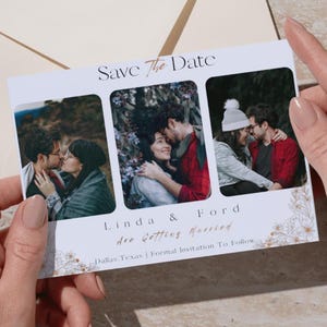 Personalized save the date card Floral card for wedding date announcement minimalist invitation unique postcard custom engagement date card