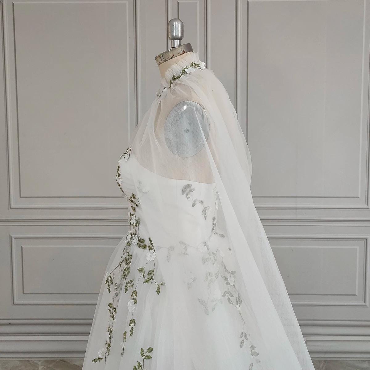 White 3D Roses Fairy Dress