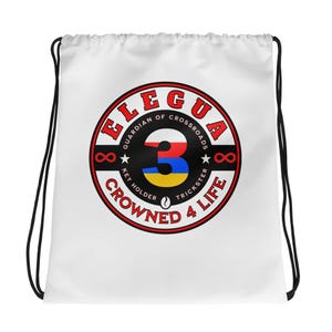 Orisha Elegua, Obatala, Oya, Oshun, Yemaya and Chango White Drawstring Bag. Santeria, Ifa, Yoruba, Candomble, Shango, Yansa.