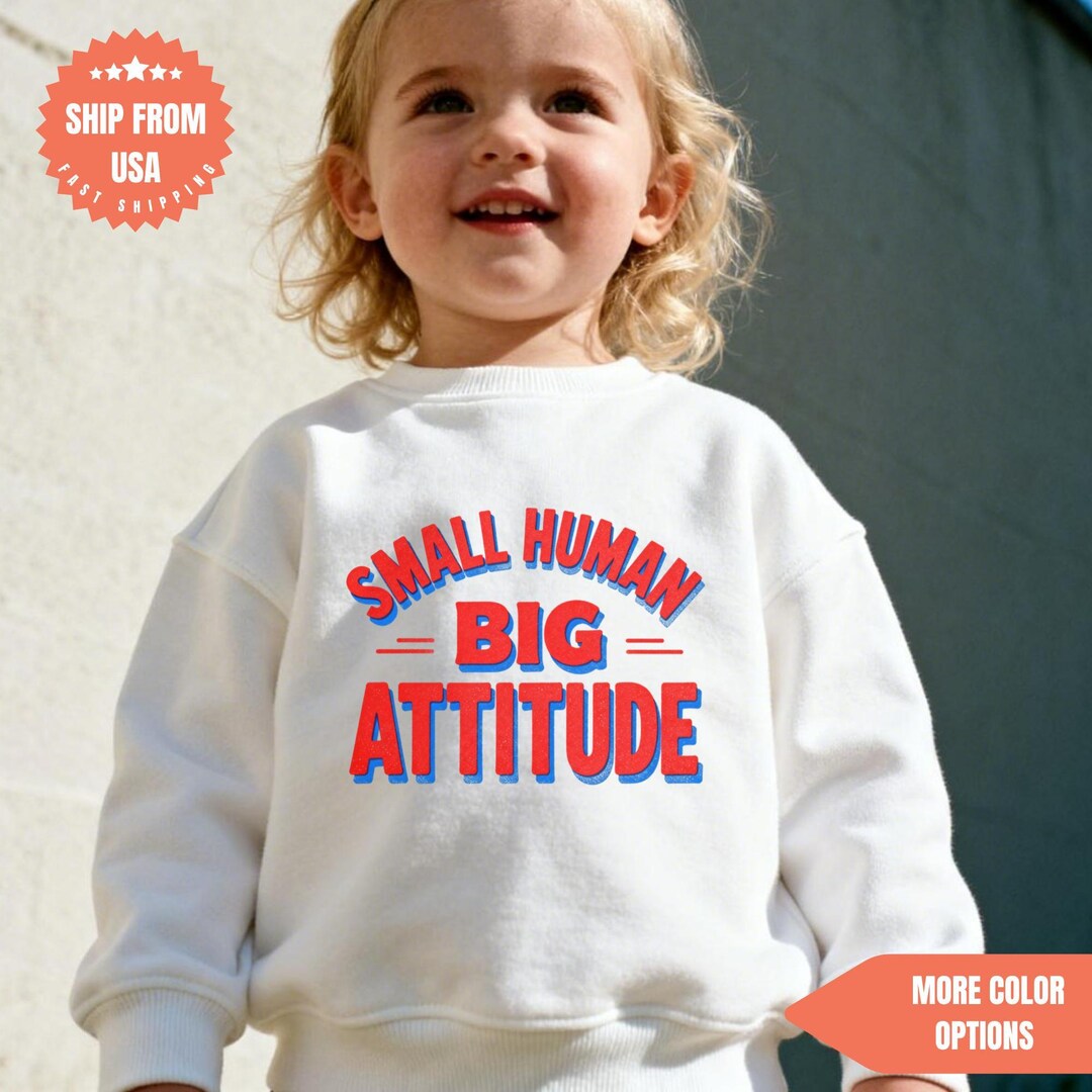 Human Tiddler Small Human Toddler Sweatshirt, Retro Kids Attitude Graphic Tee ...