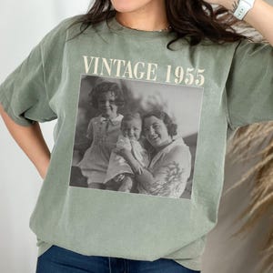 Personalised 70th Birthday Shirt, Custom Photo Comfort Colors Birthday Shirt, 30th Birthday Gift, 40th Birthday Gift, Vintage 1995 Shirt