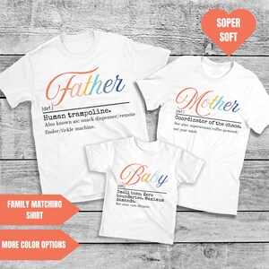 Funny Family Matching Set - Dad Mom Baby Matching Shirts - Baby Announcement Tee - Gift for New Parents - Hilarious Family Reveal Outfit