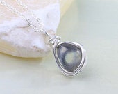 Mystical Labradorite Necklace- Sterling Silver Wire Wrapped Necklace- Labradorite Gemstone Pendant- Gift Idea- Silver Gemstone Nugget
