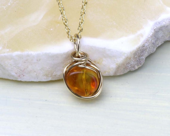 Genuine Amber Pendant Only Gold Filled No Chain Baltic - Pendant Only No Chain