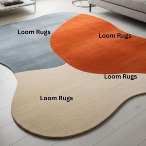9x12 Irregular Rugs for Living Room 9x12 Rug kidney shaped rug for Bedroom 100% Wool rug 6x9 Hand Made Rugs Custom Floor Rugs 8x10 Area rugs
