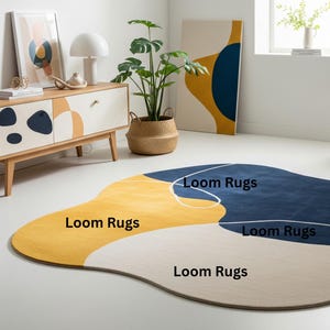 Hand Tufted Modern Rug Irregular Wool Area Rugs For Livingroom Bedroom Kitchen Nursery Entryway Office 5X8 6X9 8X10 9X12 10X14 Custom Rug