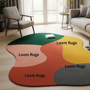 9x12 Irregular Tufted Rug For Living Room Blue Modern Rug 100% Wool Hand Made Rugs 8x10 Multi Color Solid Rugs For Office 6x9 Area Rugs