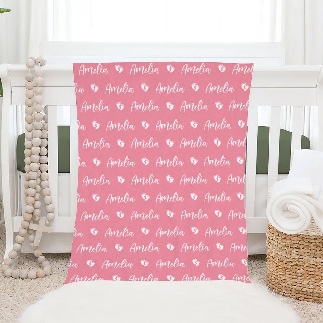 Boho Personalized Name Baby Blanket For Girls - Custom Bohemian Baby Blanket With Name | Soft Stroller Or Crib Blanket - View #12