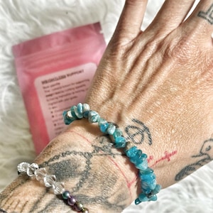 Weight loss support healing crystal blue appatite bracelet weightloss