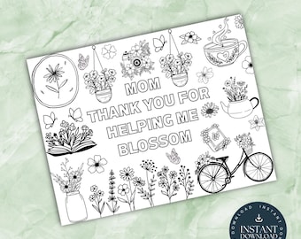 Glückliche Muttertag Malseite |Druckbare Klassenzimmer Aktivität | Sofort Download Mama Geschenk