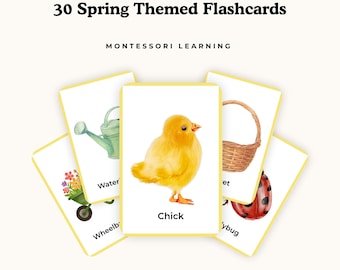 Montessori Frühling Karteikarten für Vorschule und Kindergarten, Kleinkind Vokabelkarten, printable Aktivität