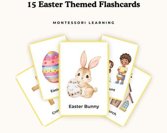 Oster-Lernkarten für Kinder, Montessori Frühling, Vorschul- und Kindergarten-Vokabelkarten