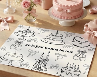 Mädchen wollen nur eins sein Malseite | Arbeitsblatt zum 1.Geburtstag (Instant Download)