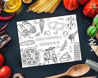 Personalisierte Italienische Malseite zum Ausmalen zum Ausdrucken