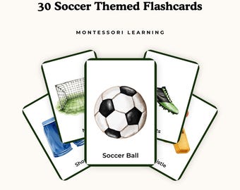 Fiszki Montessori z zakresu słownictwa piłkarskiego, aktywność edukacyjna dla maluchów związana ze sportem (do druku w formacie PDF)