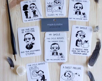 21st Century Edgar Allan Poe Sticker Set Gothic Literary Quotes for Laptop Sticker Gift for Book Lovers of Poe Literature Decal Teacher Gift