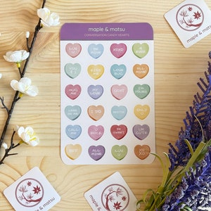 Autocollants Saint-Valentin pour cartes, feuille d'autocollants en forme de coeur de conversation, décoration en feuille, papeterie pour la Saint-Valentin, autocollants en forme de coeur pour cartes, cadeaux pour enfants
