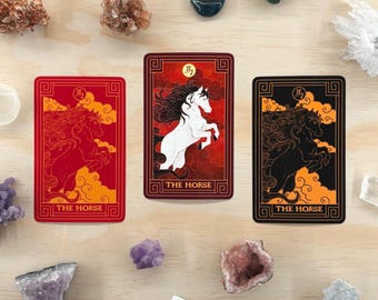 Year of the Horse Sticker Waterproof Chinese New Year Sticker for Decor 2026 Lunar New Year Vinyl Sticker Horse Die-Cut Sticker Horse Tarot