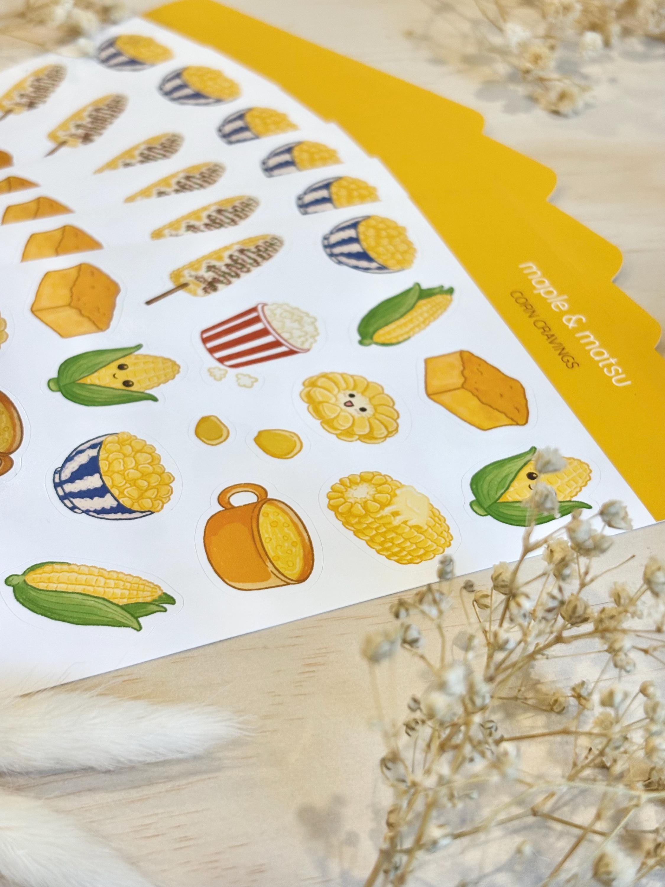 Corn Sticker Sheet Food Stickers for Journals Scrapbooking Autumn Decor ...