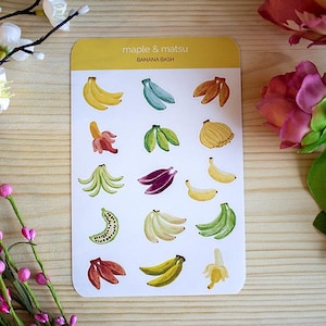 Stickers banane banane plantain feuille d'autocollants pour décorer la nourriture thème papeterie Stickers banane pour journaux cadeaux pour enfants Artisanat fait main