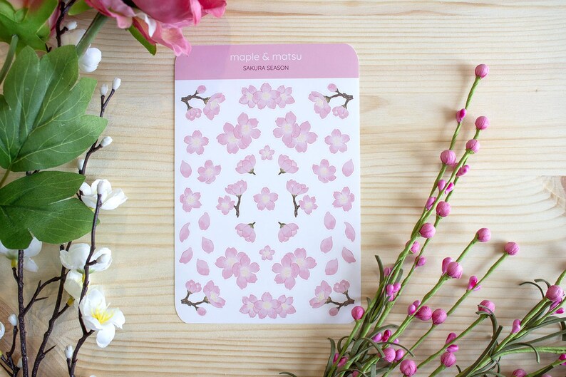 Sakura Sticker Sheet Dark Pink