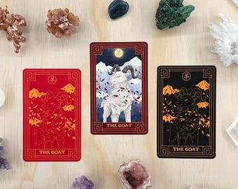 Goat Sticker Waterproof Chinese Zodiac Sticker Goat Vinyl Sticker Goat Tarot Card Sticker Year of the Goat Horoscope